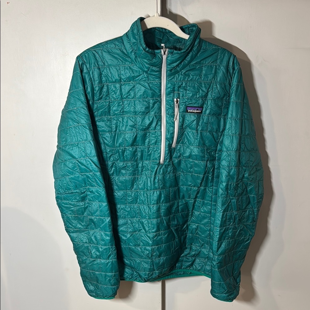 Patagonia Women’s Teal Nanopuff Jacket 1/4 Zip XL